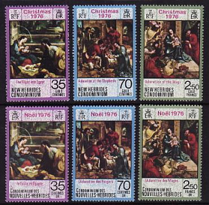 Новые Гебриды, 1976,  Рождество, Живопись, 6 марок